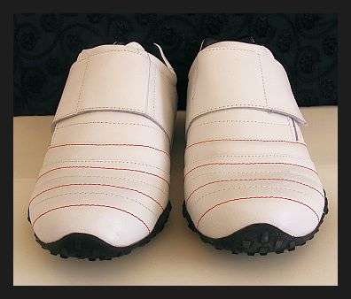 SIZE: 9 - GENUINE LEATHER WHITE ATHLETIC SHOES FROM BRONX