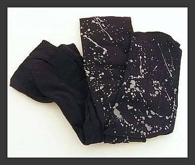 SIZE: LARGE - BLACK FUN TIGHTS WITH WATER MARKS