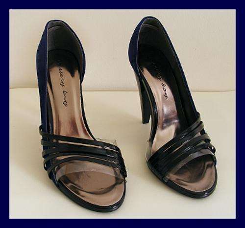 *R1* - SIZE: 5 - BLUE AND BLACK PEEPTOE SHOES FROM SISSY BOY