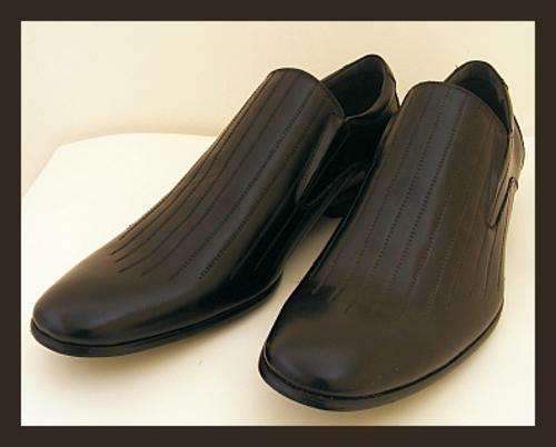 SIZE: 11 - GENUINE LEATHER BLACK SLIP ON SHOES FROM GINO PAOLI