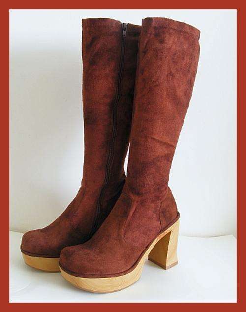 SIZE: 5 - TAN STRETCH SUEDE PLATFORM BOOTS FROM ME TOO