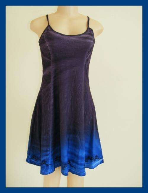SIZE: LARGE - BLUE TIE DYE HAND PAINTED SUNDRESS