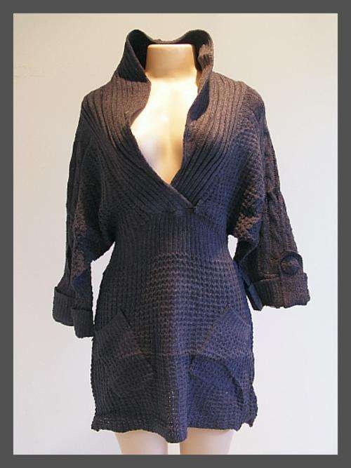 SIZE: ONE SIZE FITS ALL - GREY KNITTED LONG SWEATER
