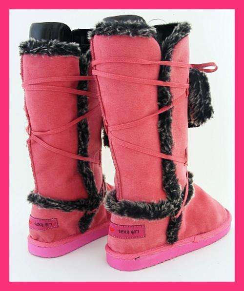*R1* - SIZE: 6.5 - PINK FULLY FUR LINED BOOTS FROM SEXY GIRL