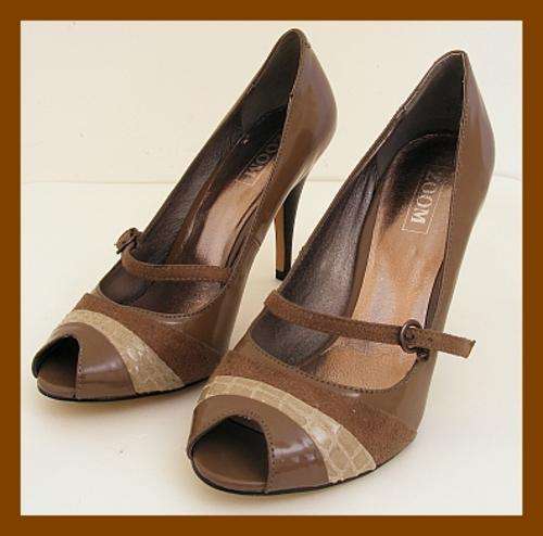 SIZE: 6 - STUNNING LIGHT BROWN PEEPTOE HEELS FROM ZOOM