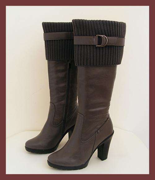 SIZE: 5 - GREY KNEE HIGH PLATFORM BOOTS FROM CASA ROSSI