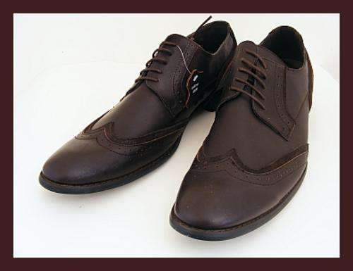 SIZE: 10 - DARK BROWN GENUINE LEATHER LACE UP SHOES FROM GINO PAOLI