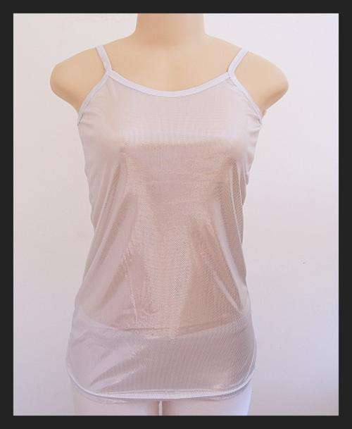 SIZE: ONE SIZE FITS ALL - SILVER /  WHITE SHIMMER TANK TOP
