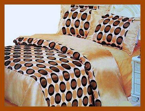 MATT SILKY 4 PIECE DUVET SET - GOLD - DOUBLE SIZE