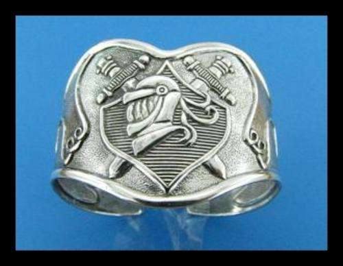 SILVER COAT OF ARMS CUFF BRACELET