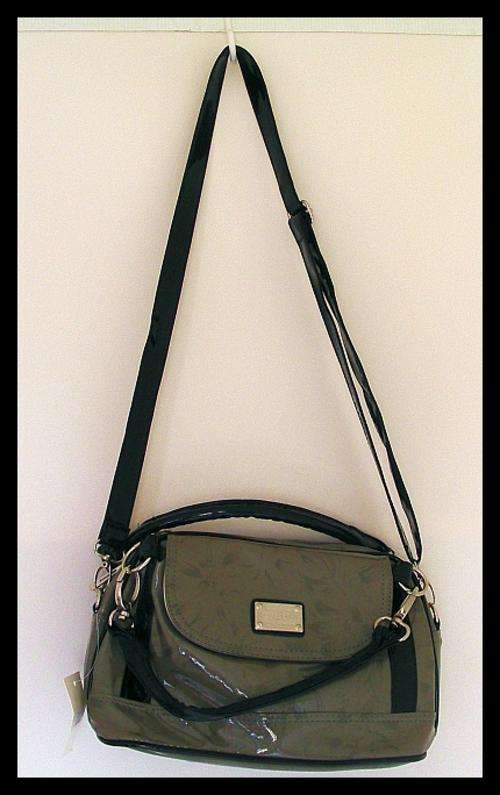 *R1* - GORGEOUS SHIMMER GREY HANDBAG WITH LONG & SHORT STRAPS
