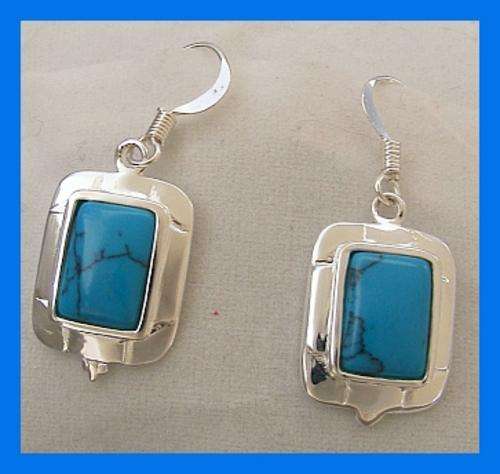 STERLING SILVER & TURQUOISE EARRINGS