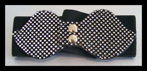 STUNNING BLACK WAIST BELT WITH DIAMANTE DETAIL