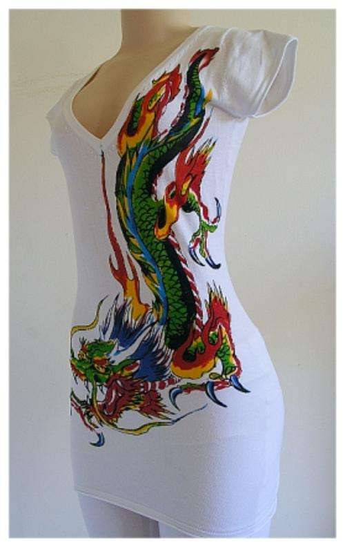 *R1* - SUMMER KNIT LONG TOP - TATTOO DESIGN - FREE SIZE