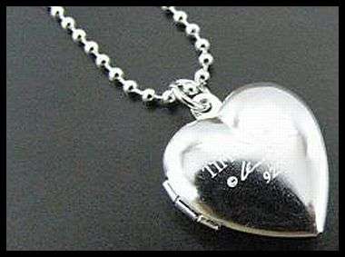 T & CO SILVER HEART LOCKET & CHAIN
