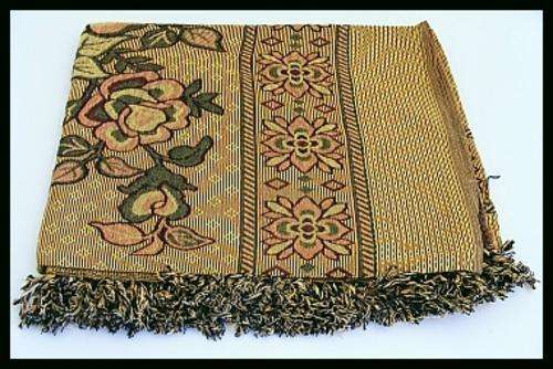 LARGER SOFT COTTON THROW / TABLECLOTH / BED COVER - YELLOW