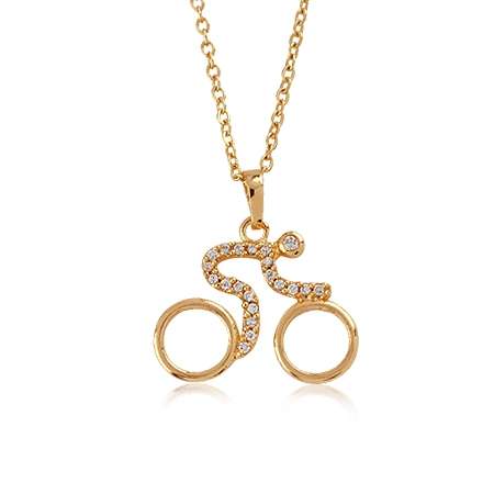 *R1* - 18K GOLD EP BICYCLE PENDANT & CHAIN