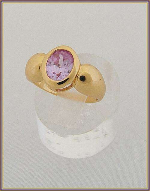 *R1* - 18K GOLD EP CZ RING - SIZE: 6