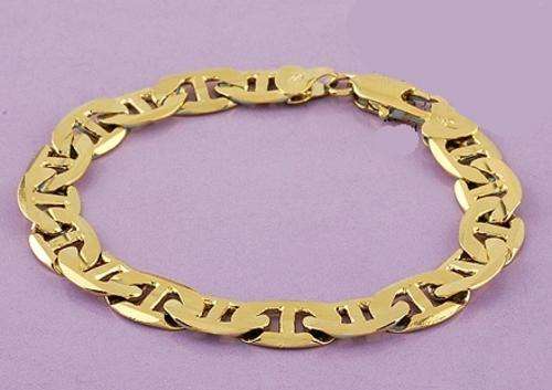 18K GOLD EP WIDE LINK BRACELET