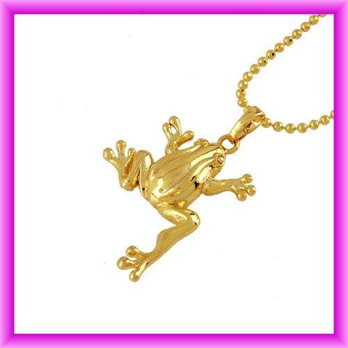18k GOLD EP FROGGIE PENDANT & CHAIN