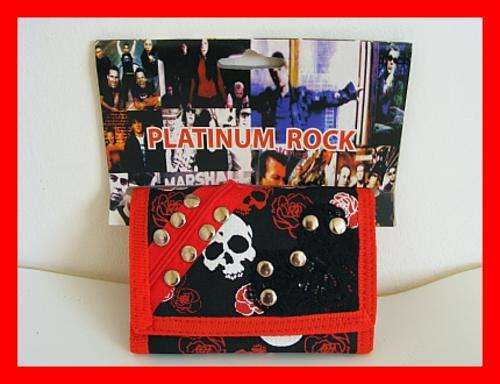 *R1* - PLATINUM ROCK BLACK & RED PURSE WITH JEANS CHAIN