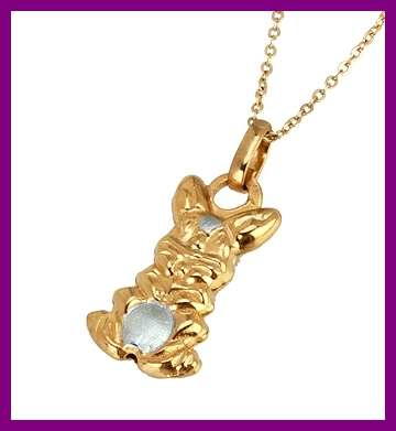 *R1* ELEGANT 18k GOLD EP - RABBIT PENDANT & CHAIN