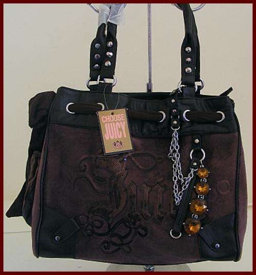 *R1* - STUNNING BROWN VELOUR FASHION HANDBAG