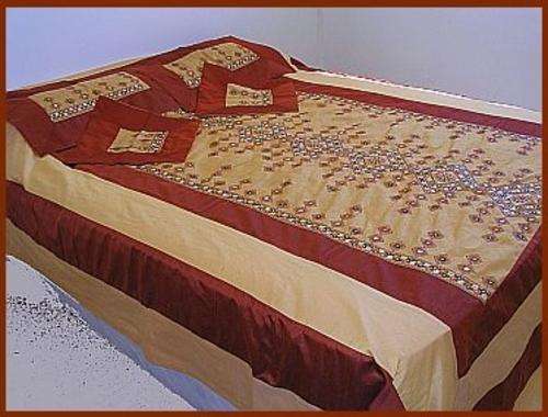 ****R1950**** RAW SILK 5 PIECE COMFORTER SET - QUEEN / KING SIZE - IMPORTED FROM INDIA