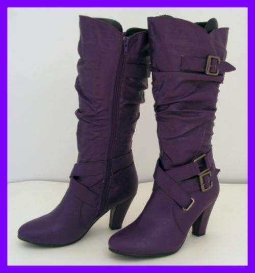 SIZE: 4 - PURPLE CALF LENGTH BOOTS