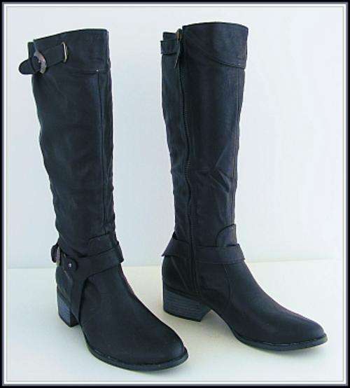 *R1* - SIZE: 6 - BLACK BIKER STYLE BOOTS FROM PLAY GIRL