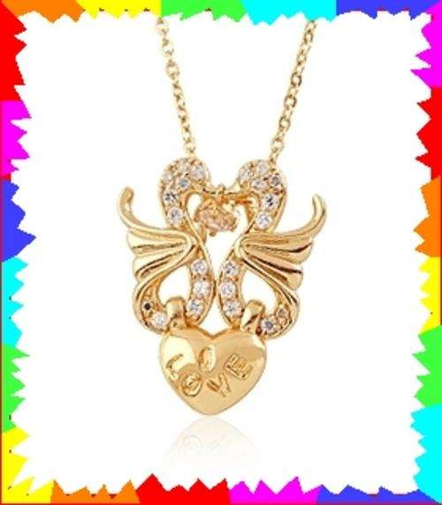 STUNNING 18k GEP HEART LOVE PENDANT & CHAIN