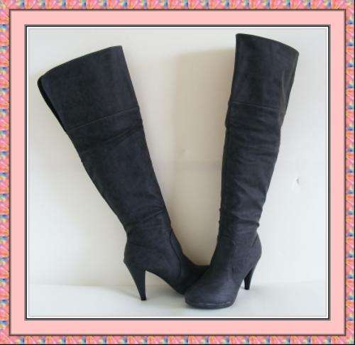 GREY THIGH HIGH BOOTS - SIZE 7