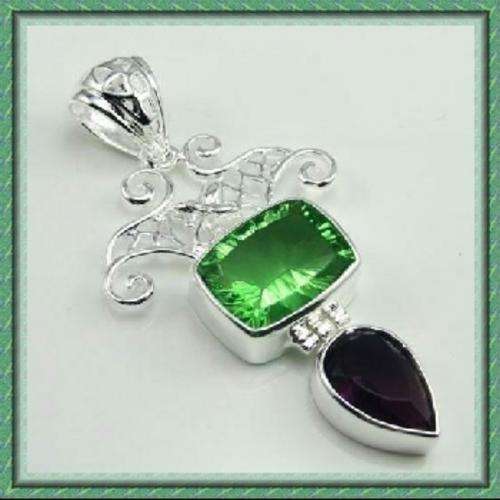 925 SILVER & GREEN QUARTZ PENDANT
