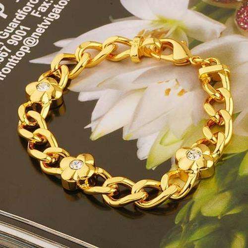 18KGP CZ CHAIN BRACELET