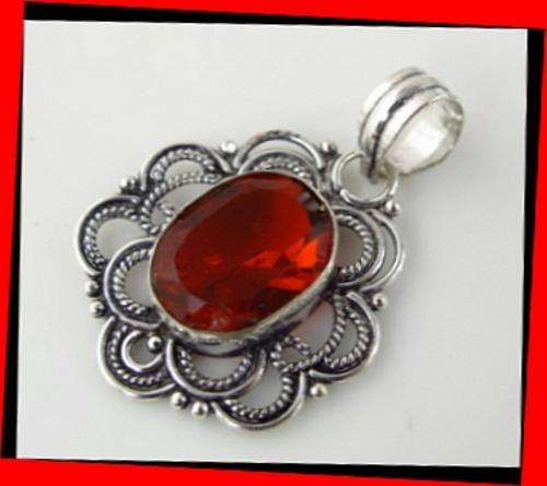 *R1* - ORANGE GARNET 925 STERLING SILVER PENDANT