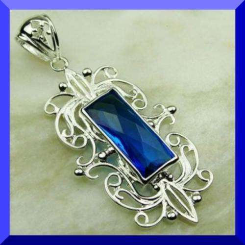 BLUE TOPAZ 925 STERLING SILVER PENDANT