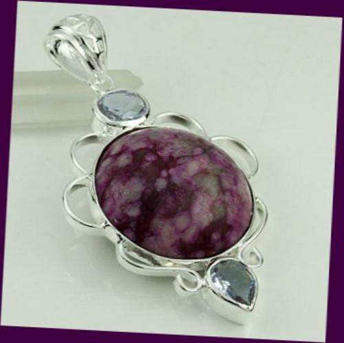 *R1* - HOT PURPLE TURQUOISE 925 SILVER EP PENDANT