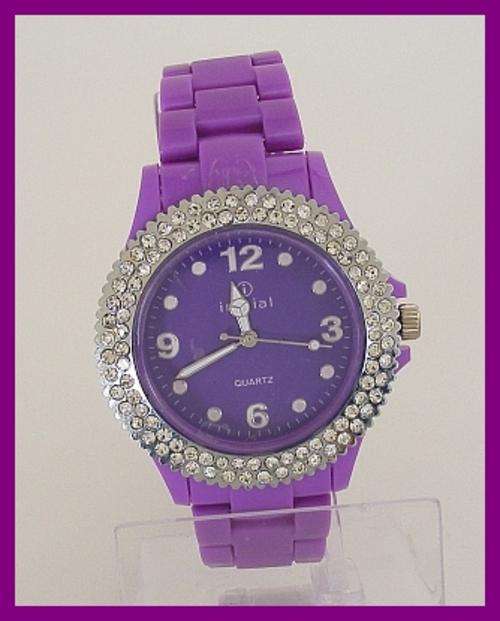 BLING - BLING - PURPLE DIAMANTE INITIAL WATCH