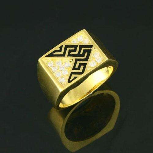 MENS 24KGP CLEAR CZ RING - SIZE 9.5