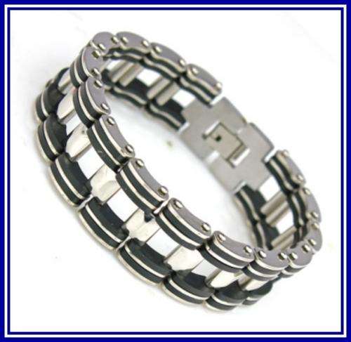 WIDE STAINLESS STEEL MENS BRACELET