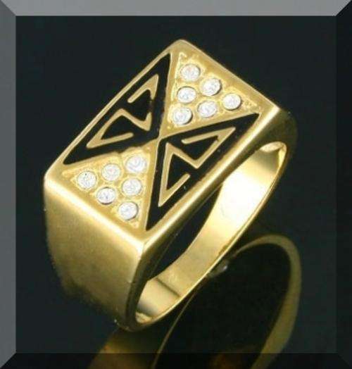STYLISH 24KGP MENS RING - SIZE : 9.5