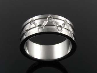 ~ R1 ~ SOLID STAINLESS STEEL TOPAZ RING - SIZE : 7