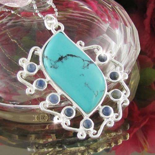 FANCY TURQUOISE 925 SILVER PENDANT