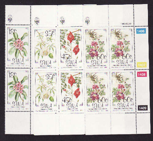 SWA 1990 Flora of South West Africa Control Blocks of 4