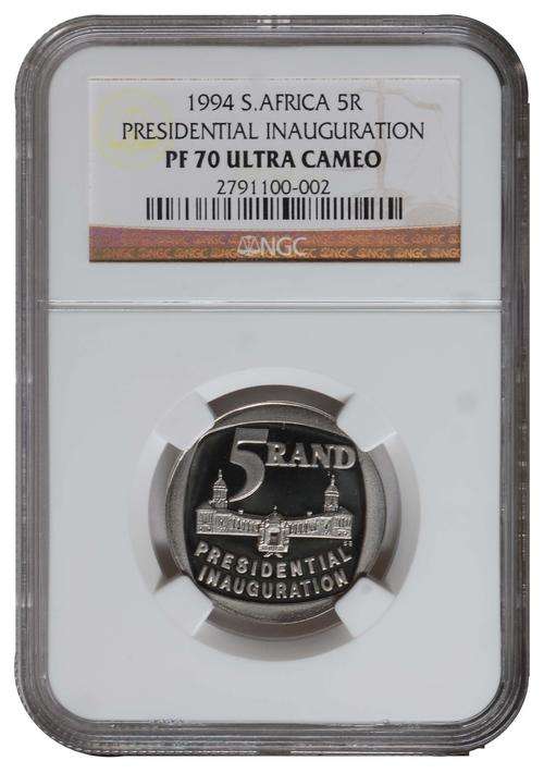 FINEST KNOWN PF70 INAUGURATION NGC GRADED PERFECT PROOF PF 70 ULTRA CAMEO 1994 R5 Coin - POP 17 -