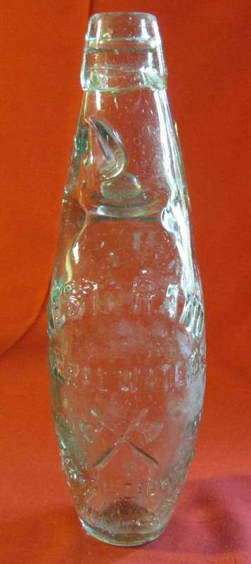 Glass Mineral Water Bottle with Marble inside - Maker West Rand Mineral Water Co.