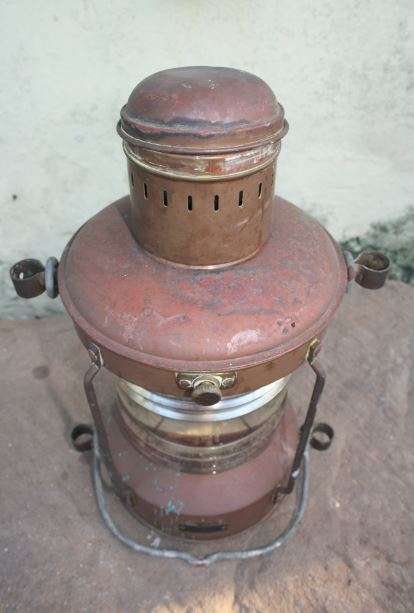 R1 START !!!!   "Ahlemann Schlatter Bremen Metallwarenfabrik" Nautical LAMP BRASS