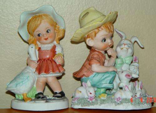 Very cute boy and girl figurine ornaments