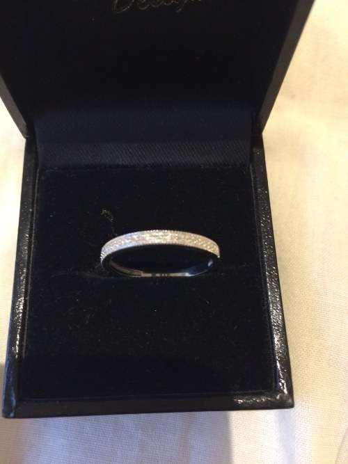 9ct White Gold Diamond Ring & Band - Total 60 Diamonds