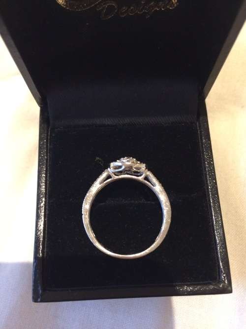 9ct White Gold Diamond Ring & Band - Total 60 Diamonds